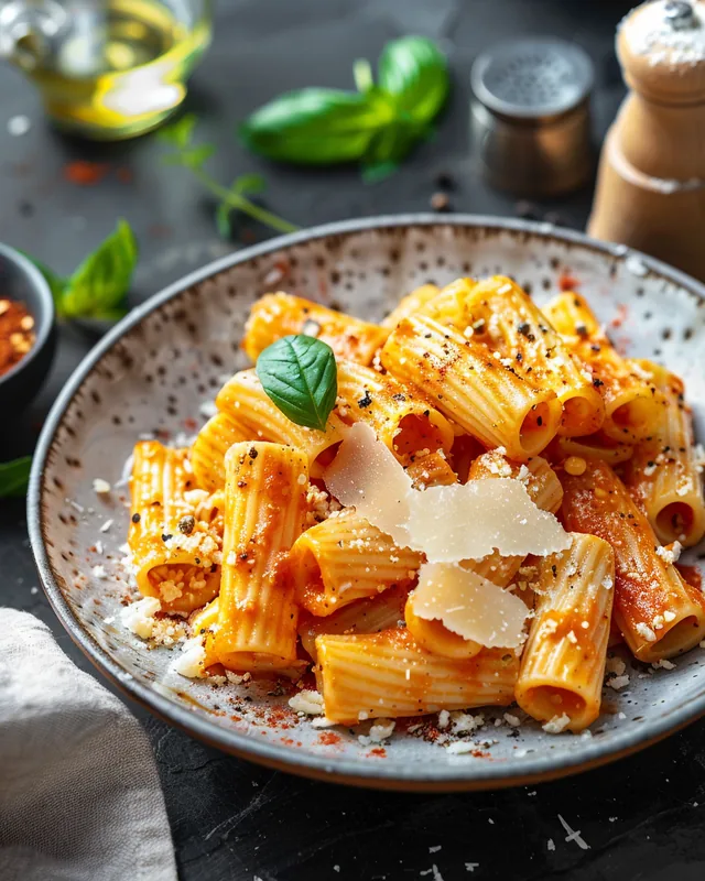 Pasta mit gerösteter Paprika-Creme