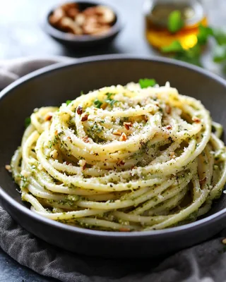 Pasta mit Walnuss-Lauch-Pesto