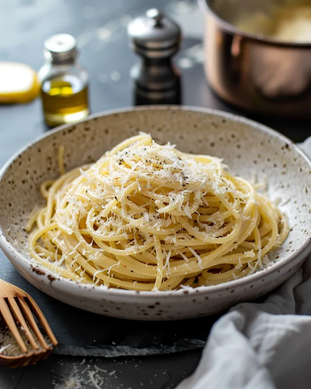 Pasta mit Knoblauch-Confit und Parmesan