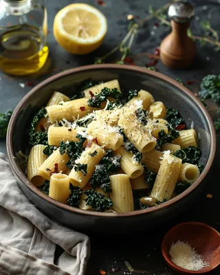 Grünkohl-Oliven-Pasta