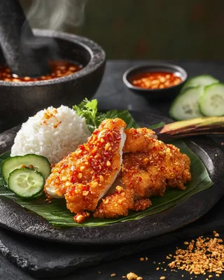 Knuspriges Knoblauch-Hähnchen mit Sambal