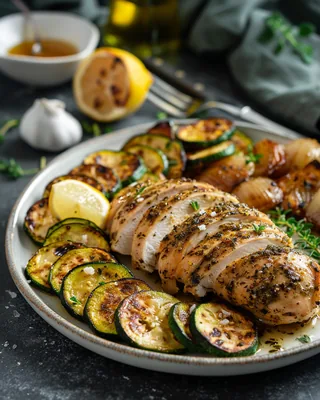 Zitronen-Hähnchen mit Zucchini