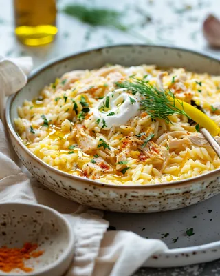 Safran-Orzo-Risotto mit Joghurt