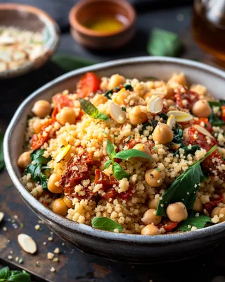 Würziger Couscous- & Kichererbsen-Bowl