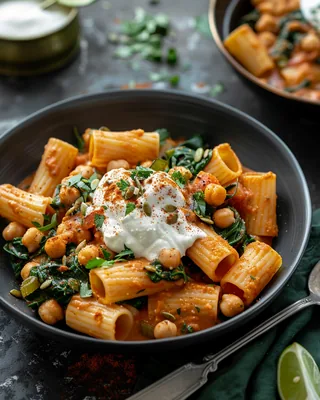 Räuchrige Kichererbsen-Spinat-Pasta