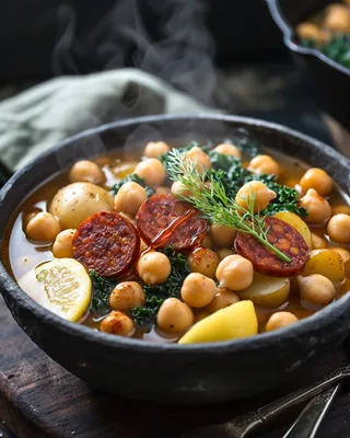 Chorizo-Kichererbsen-Zitronen-Dill-Eintopf