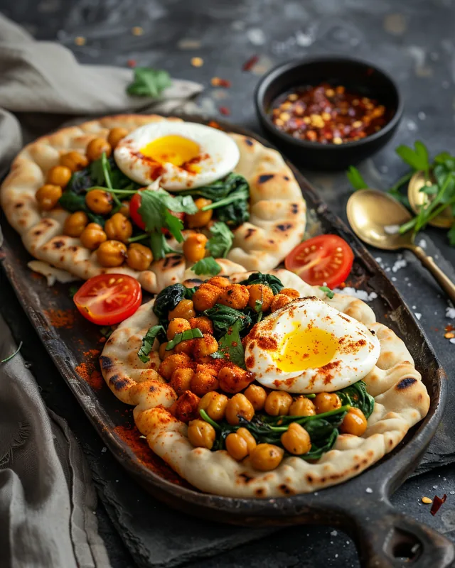 Masala-Kichererbsen-Fladenbrote
