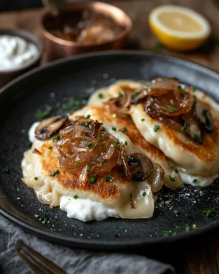 Pilz-Pierogi mit Joghurt