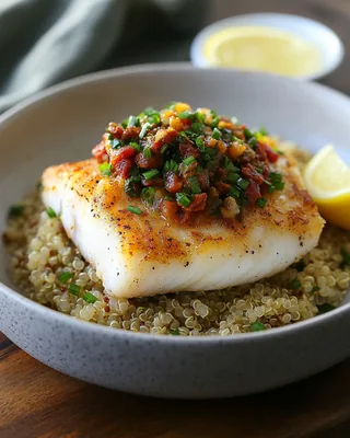 Kabeljau mit Chorizo & Quinoa