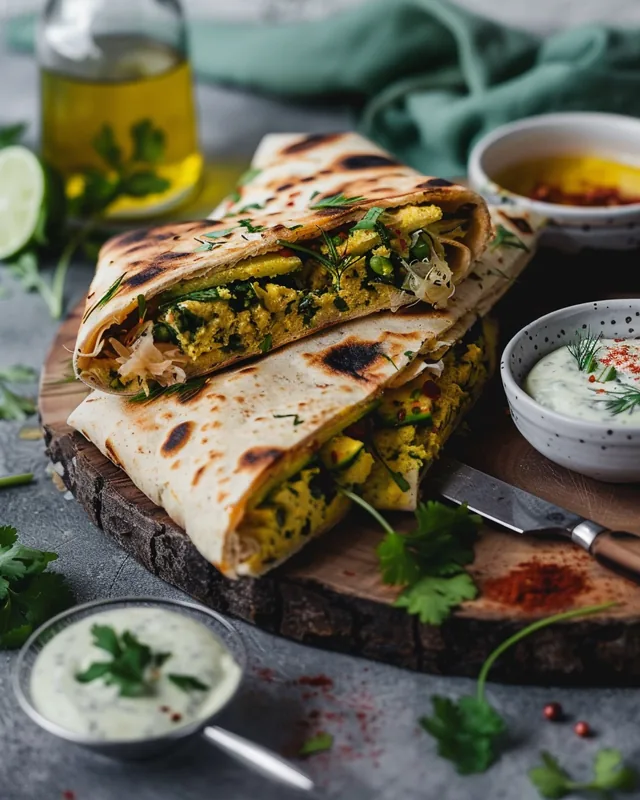 Vegetarische Focaccia-Wraps