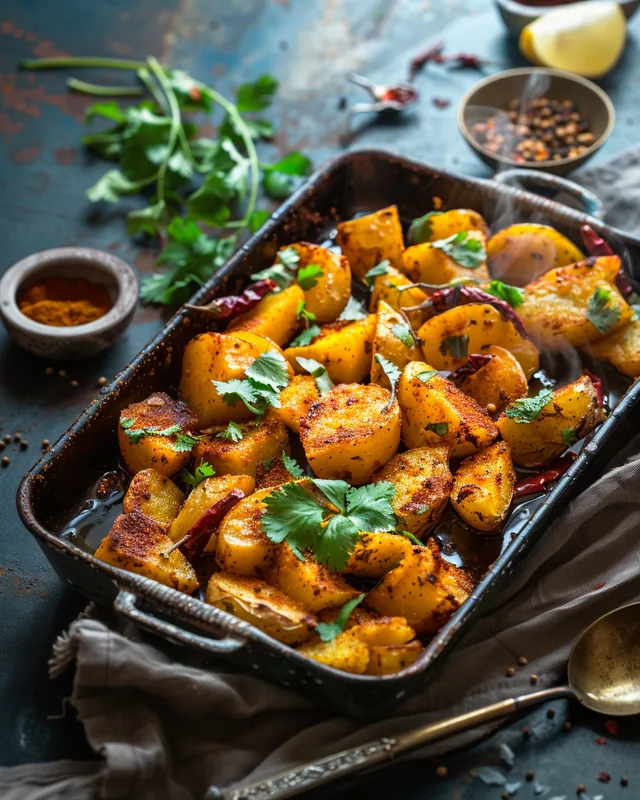Kurkumakartoffeln mit Zitrone