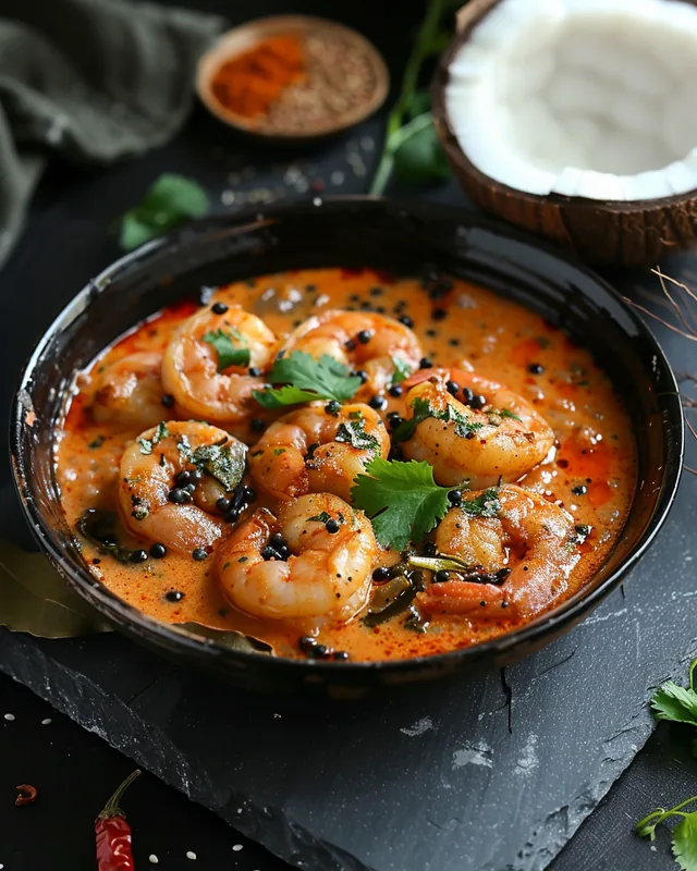 Tamarinden-Garnelen-Curry mit Reis