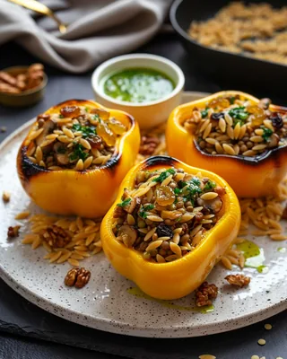 Gefüllte Paprika mit Pilzen