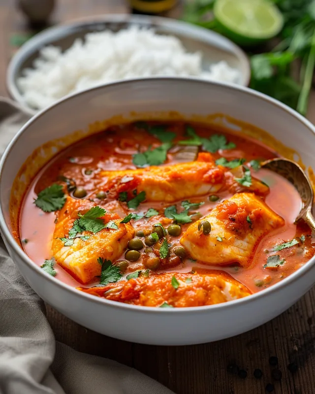 Weißfisch-Curry mit Tomate