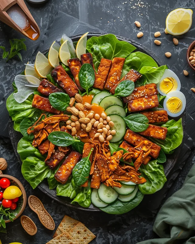 Tempeh- & Tofu-Salat mit Erdnuss