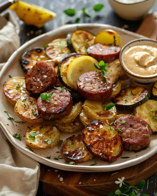 Kräuter-Kartoffeln mit Wurst