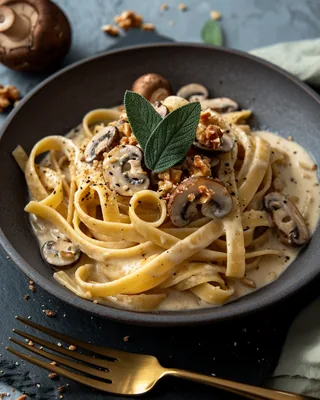 Walnuss-Salbei-Pasta mit Pilzen