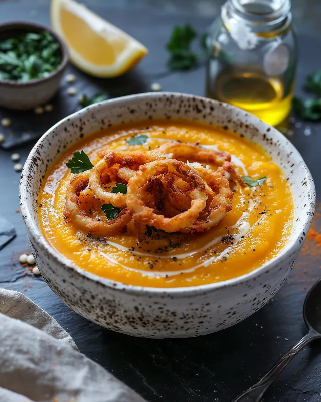 Linsen- & knusprige Zwiebel-Suppe