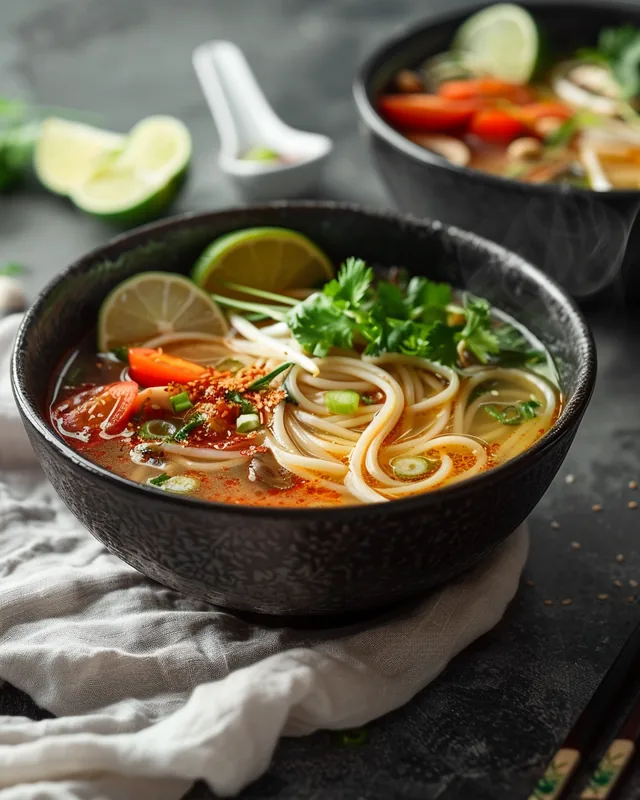 Zitronengras-Shiitake-Nudelsuppe