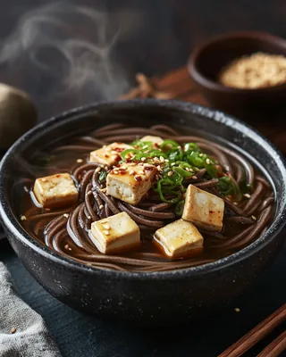 Miso-Soba mit Sesam-Tofu
