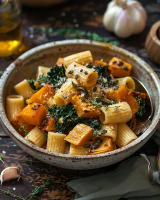Toskanische Pasta mit Kürbis & Grünkohl