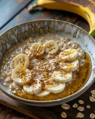 Haferbrei mit Banane und Erdnussbutter