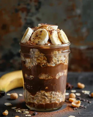 Schoko-Bananen-Overnight Oats