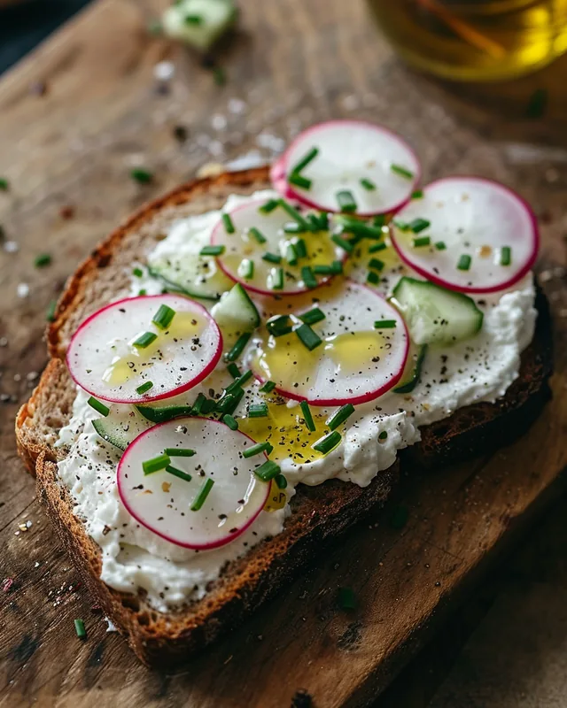 Roggen-Toast mit Kräuter-Joghurtaufstrich