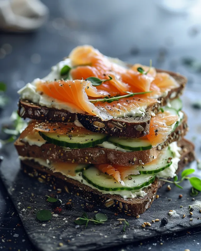 Roggen-Toast mit Räucherlachs