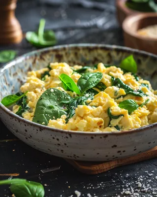Rührei mit Spinat und Cheddar