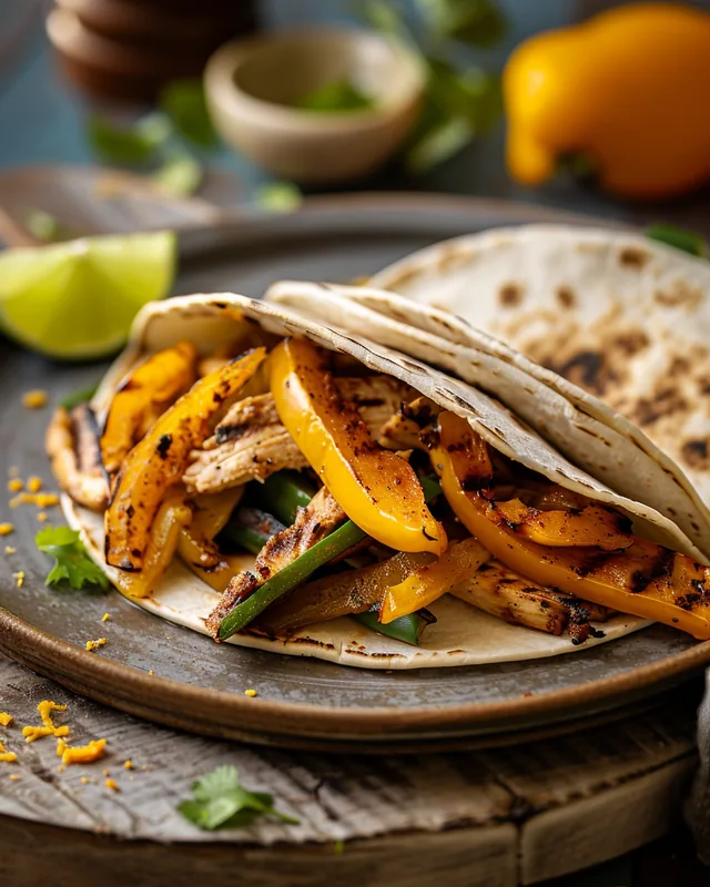 Hähnchen-Fajita-Tortillas