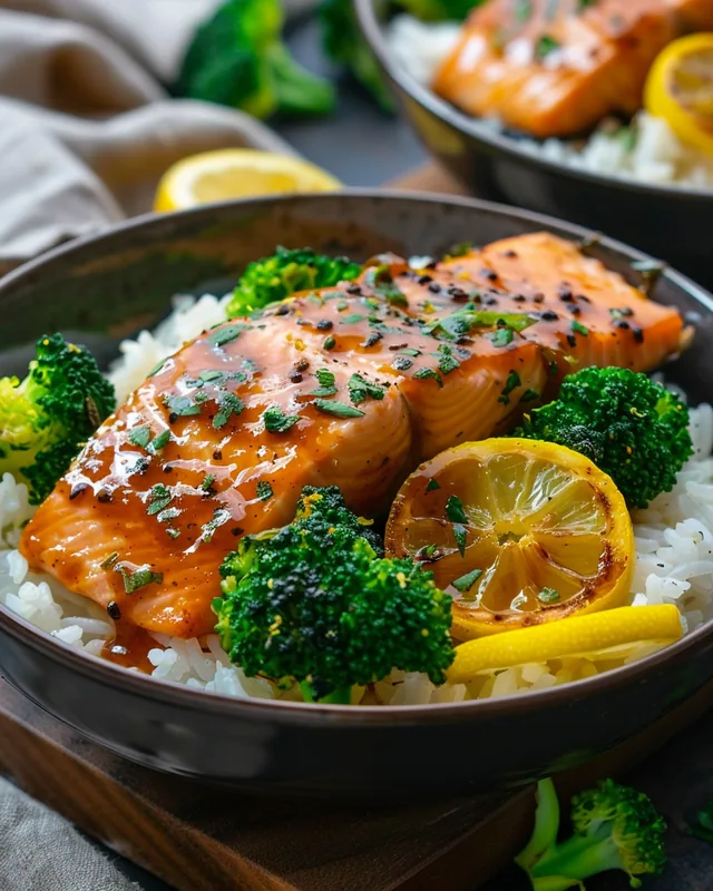 Honig-Senf-Lachs-Bowl
