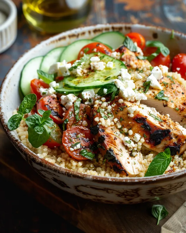 Griechische Hähnchen-Couscous-Bowl