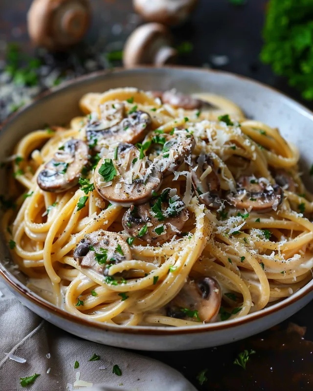 Cremige Pilz-Pasta