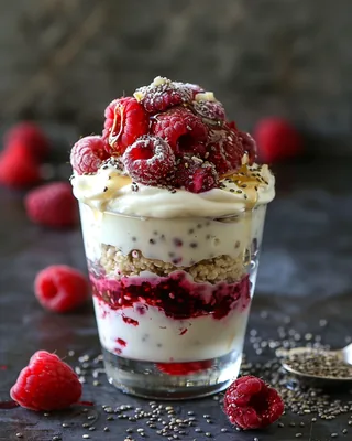 Himbeer-Chia-Joghurtbecher