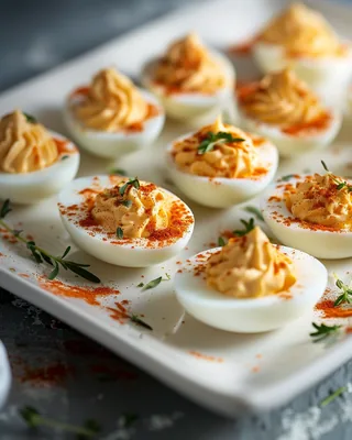 Gefüllte Eier mit Paprika